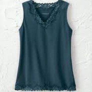 Coldwater Creek NWT Smoke Blue Lace Tank Size Large